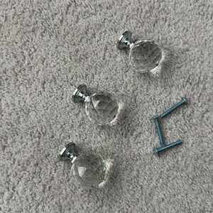 Beautiful glass cabinet knobs with screws - drawer pulls